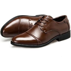 Men's Formal Oxford Comfortable Dress Shoes - Business Wingtip Lace Up Leather Shoes with Classic and Modern Designs