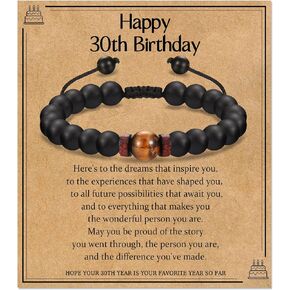 30th 40th 50th 60th 70th 80th Birthday Gifts Ideas for Men, 30 40 50 60 70 80 Years Old Birthday Bracelet for Him Husband Grandpa Dad Son Brother Friend
