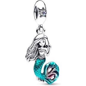 The Little Mermaid Ariel Dangle Charm 925 Sterling Silver Pendant,Girl Jewelry Beads Gifts for Women Bracelet&Necklace in Kuwait