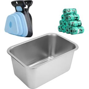 Stainless Steel Dog Bowls with Dog Pooper Scooper, Large Capacity Outdoor Dog Water Bowl for Medium Dogs and Large Sized Dog, Food and Water Bowls for Indoor and Outdoor in Kuwait