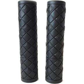 Karo Ergonomic Bicycle Handle Grips – Set of Two/PVC Leather-Like Texture/Diamond Pattern/Easy to Install on Bike Handlebar/for Men Women Children
