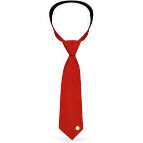 Buckle-Down Necktie Standard - The Flash Lightning Icon Monogram Reds