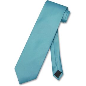 Vesuvio Napoli NeckTie Solid TURQUOISE AQUA BLUE Color Men's Neck Tie