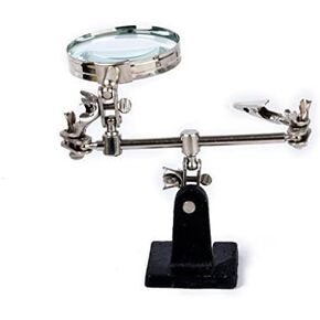 Helping Hand with Magnifier Making Tools & Accessories Kit Third Hand Solder Aid Soldering Wire Station Stand with Dual Alligator Clips and a Heavy Base for Watch Repair Jewelry Repair Adjustable