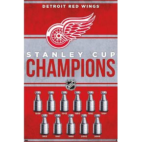 Trends International NHL Detroit Red Wings - Champions 23 Wall Poster, 14.72" x 22.37", Premium Unframed Version