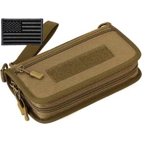 Protector Plus Tactical Wallet for Men ID Card Holder Military Credit Cards Organizer Pack Portable Handbag MOLLE Bag Purse (Patch Included), Black