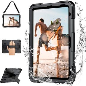 𝟐𝟎𝟐𝟒 𝐔𝐩𝐠𝐫𝐚𝐝𝐞 for iPad Mini 6 Case,[Military Grade Dropproof][IP68 Waterproof] for iPad Mini 6th Generation 8.3 Inch with Screen Protector&Stand&Hand Strap,Full Body Shockproof Case 2021