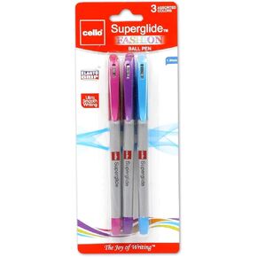 Cello Premium Medium Point Pens with Comfort Grip Control (Superglide Fashion)