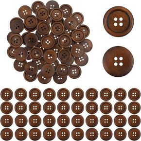 50Pcs 1 Inch Wooden Buttons Polished Sewing Buttons 4 Hole Classic Wooden Buttons for Shirt Sewing Pillow Covers Headbands Crafts Sewing Knitted Items