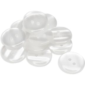 12 Pcs Imitation Pearl Buttons 0.75 inch Pearl Buttons 2-Hole Lab Coat Buttons White Sewing Buttons 30L Plastic Buttons Round Buttons Ideak for Coat Pants Jacket Skirt Dress DIY Craft Scrapbooking