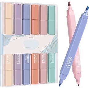 MARFOREVER 6 Pack Bible Pastel Highlighters Mild Assorted Colors with Soft Chisel Tip, No Bleed Dry Fast Easy to Hold, Cute Aesthetic Highlighter for Journal Bible Notes School Office Supplies