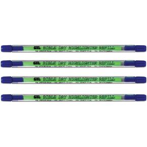 G.T. Luscombe Bible Dry Refill, Colorful Highlighter, No Bleed Through, Study, Journaling, Planner, Organizer, Supplies and Accessory, Pack of 4, Green