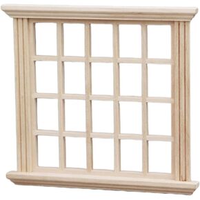 Wood Decor Dollhouse Windows 1:12 Scale Wooden Dollhouse Window Frame Model Dollhouse Furniture Miniature Window Frames for Doll House Furniture Accessories