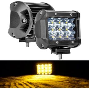 شريط إضاءة LED أحمر 4 بوصات 36 وات شريط إضاءة ثلاثي الصف 3600 لومن مصابيح ضباب مقاومة للماء على الطرق الوعرة مع دعامات سفلية للشاحنات بمحرك ATV UTV SUV سيارة على الطرق الوعرة قارب 12 فولت 24 فولت