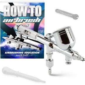 Dual-Action 9cc Gravity-Feed Airbrush Set w/MAC Valve - .2mm Nozzle