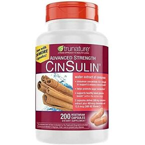Advanced Strength Cinsulin Cinnamon, Chromium Picolinate, Vitamin D3 Cinnamon 500 Mg, Chromium Picolinate, 400 Mcg, Vitamin D3, 500 Iu, 200 Capsules