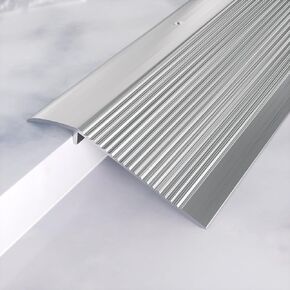 Aluminum Floor Transition Threshold Strip, Doorway Edge Trim Suitable for Threshold Height Less Than 1.6 InchThreshold Ramps for Doorways, Wheelchairs, Door/Tile/Threshold Reducer (Black)