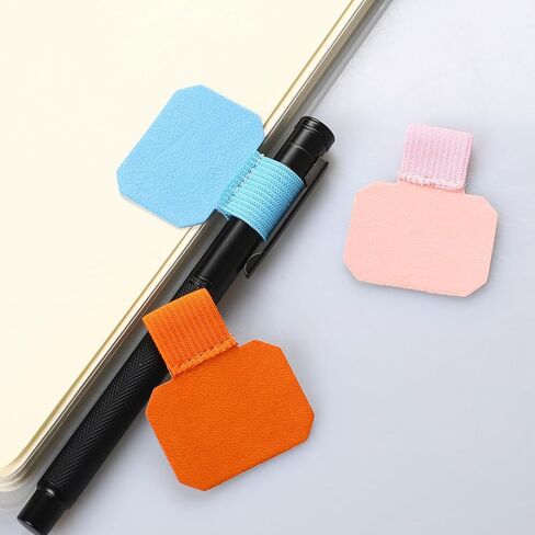 16 Pcs Pen Loop Self-Adhesive Pencil Loop Holders Pen Holder Elastic Pen Loop Leather Designed Pen Holder Loop for Stylus, Pencil, Notebooks Journals(16 Colors) in Saudi Arabia