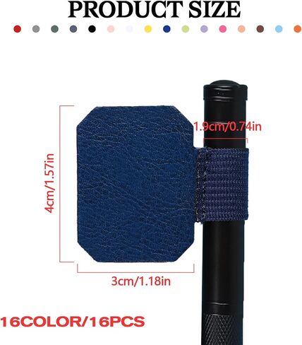 16 Pcs Pen Loop Self-Adhesive Pencil Loop Holders Pen Holder Elastic Pen Loop Leather Designed Pen Holder Loop for Stylus, Pencil, Notebooks Journals(16 Colors) in Saudi Arabia