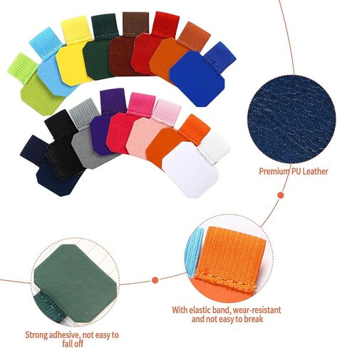 16 Pcs Pen Loop Self-Adhesive Pencil Loop Holders Pen Holder Elastic Pen Loop Leather Designed Pen Holder Loop for Stylus, Pencil, Notebooks Journals(16 Colors) in Saudi Arabia