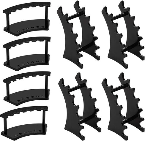 حامل أقلام بلاستيكي من SOUJOY مكون من 8 قطع، حامل عرض القلم ذو 6 فتحات، رف قلم الحواجب الأسود، منظم فرش المكياج لمتجر المدرسة والمكتب المنزلي in Kuwait