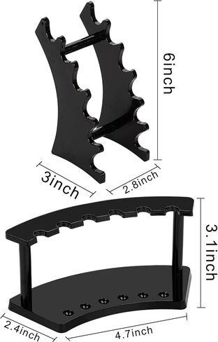 حامل أقلام بلاستيكي من SOUJOY مكون من 8 قطع، حامل عرض القلم ذو 6 فتحات، رف قلم الحواجب الأسود، منظم فرش المكياج لمتجر المدرسة والمكتب المنزلي in Kuwait