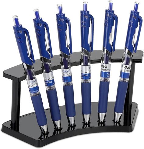 حامل أقلام بلاستيكي من SOUJOY مكون من 8 قطع، حامل عرض القلم ذو 6 فتحات، رف قلم الحواجب الأسود، منظم فرش المكياج لمتجر المدرسة والمكتب المنزلي in Kuwait