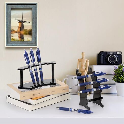 حامل أقلام بلاستيكي من SOUJOY مكون من 8 قطع، حامل عرض القلم ذو 6 فتحات، رف قلم الحواجب الأسود، منظم فرش المكياج لمتجر المدرسة والمكتب المنزلي in Kuwait