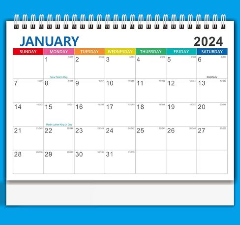 2024 Small Desk Calendar, Standing Desk Calendar, Jan 2024 - Dec 2024 Flip Desktop Calendar, 9''×7.3'' Desk Calendar Small Monthly Desk Calendar for Home, Office and School (2024 Blue) in Saudi Arabia