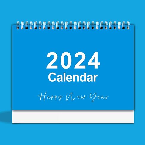 2024 Small Desk Calendar, Standing Desk Calendar, Jan 2024 - Dec 2024 Flip Desktop Calendar, 9''×7.3'' Desk Calendar Small Monthly Desk Calendar for Home, Office and School (2024 Blue) in Saudi Arabia