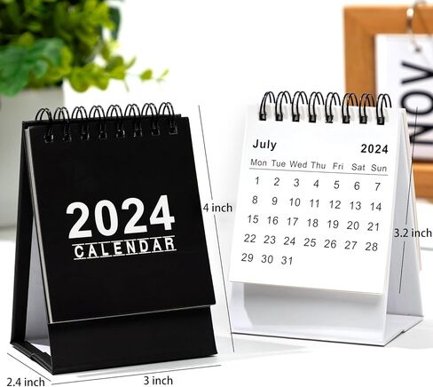 6 عبوات تقويم مكتبي صغير 2024، يناير 2024 حتى ديسمبر 2024، تقويم مكتبي صغير، سهل القراءة، ورق سميك، جدول يومي لمدرسة المكتب المنزلي، 3 × 4 بوصة in Kuwait
