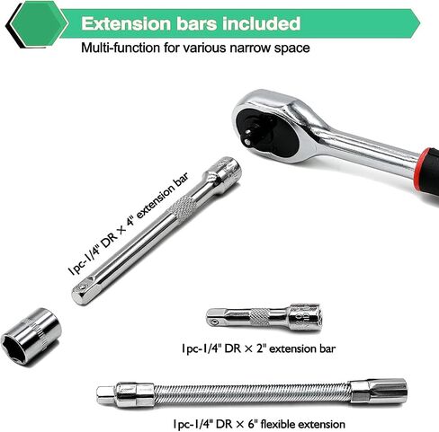 82Pcs 1/4"&1/2" Socket Ratchet Wrench Set with Bit Socket Set, 72 Tooth Ratchet Wrench Handle, Metric Mechanics Tool Set for Automotive Repair And Home Use in Saudi Arabia