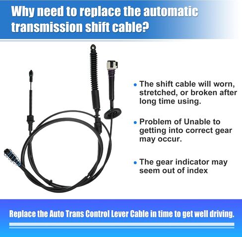 X AUTOHAUX كابل ناقل الحركة الأوتوماتيكي لسيارة شيفروليه سيلفرادو 1500 2500 3500 لسيارة GMC Sierra Auto Trans Control Lever Cable Assembly Range Select Lever Kit 12477640 in Saudi Arabia