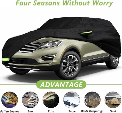 YIXIN غطاء سيارة مقاوم للماء لـ 2015-2019 Lincoln MKC SUV غطاء سيارة بأربعة أبواب مخصص مناسب 100% حزام مقاوم للرياح وباب واحد بسحاب للحماية من الغبار والثلج والمطر in Kuwait