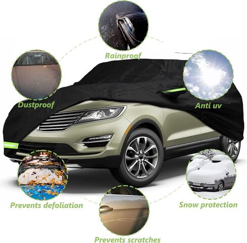 YIXIN غطاء سيارة مقاوم للماء لـ 2015-2019 Lincoln MKC SUV غطاء سيارة بأربعة أبواب مخصص مناسب 100% حزام مقاوم للرياح وباب واحد بسحاب للحماية من الغبار والثلج والمطر in Kuwait