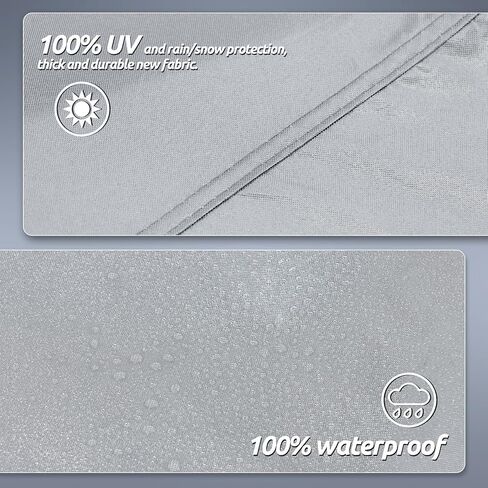 غطاء سيارة ميجافين 6 طبقات مناسب لسيارة دودج تشالنجر 2008-2023، غطاء خارجي مقاوم للماء بالكامل حماية من المطر وأشعة الشمس مع سحاب للباب وقطن داخلي فضي in Kuwait