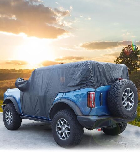 Hoolcar Car Cover Waterproof All Weather Outdoor Car Cover Protect from Snow Rain Hail UV Rays Wind Compatible with Jeep Wrangler JKU JLU 2007-2024, 4 Doors, Black in Saudi Arabia
