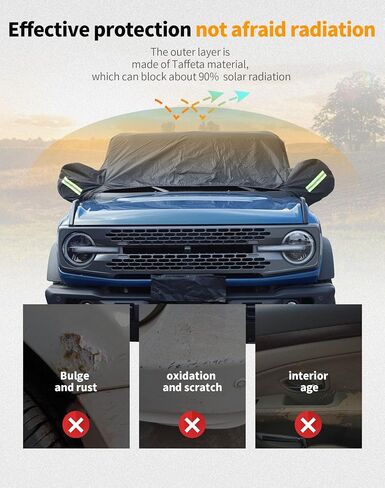 Hoolcar Car Cover Waterproof All Weather Outdoor Car Cover Protect from Snow Rain Hail UV Rays Wind Compatible with Jeep Wrangler JKU JLU 2007-2024, 4 Doors, Black in Saudi Arabia