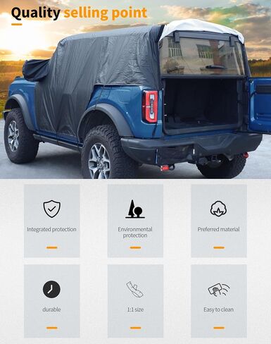 Hoolcar Car Cover Waterproof All Weather Outdoor Car Cover Protect from Snow Rain Hail UV Rays Wind Compatible with Jeep Wrangler JKU JLU 2007-2024, 4 Doors, Black in Saudi Arabia