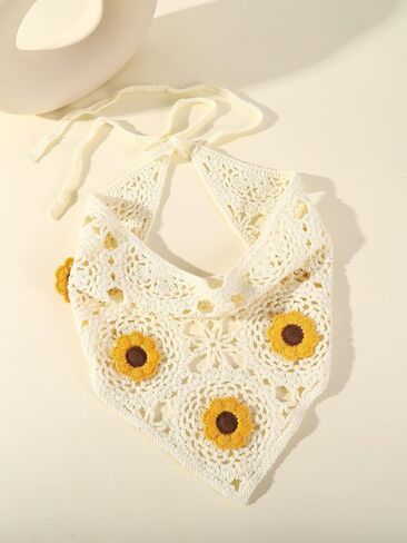 Floerns Women's Accessories Floral Hair Scarf Crochet Kerchief Vintage Headbands in Saudi Arabia