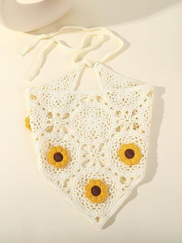 Floerns Women's Accessories Floral Hair Scarf Crochet Kerchief Vintage Headbands in Saudi Arabia