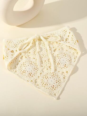 Floerns Women's Accessories Floral Hair Scarf Crochet Kerchief Vintage Headbands in Saudi Arabia