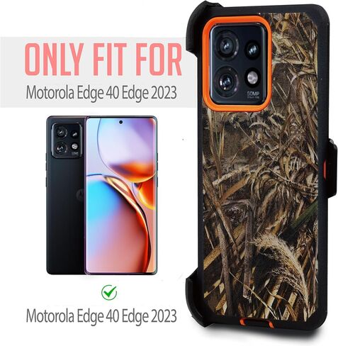 متوافق مع هاتف Motorola Edge 2023/Edge 40، جراب متين مع حافظة بمشبك حزام، حافظة دوارة متينة مقاومة للصدمات، غطاء هاتف صلب (شريطي) in Kuwait