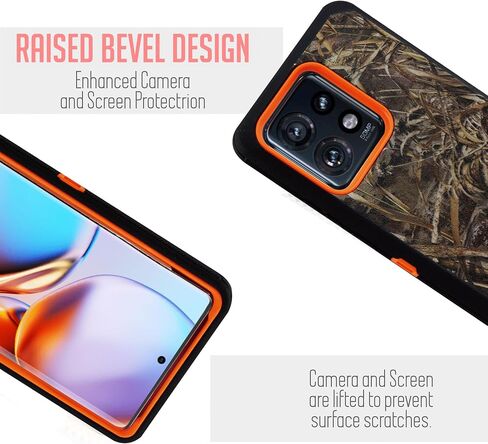متوافق مع هاتف Motorola Edge 2023/Edge 40، جراب متين مع حافظة بمشبك حزام، حافظة دوارة متينة مقاومة للصدمات، غطاء هاتف صلب (شريطي) in Kuwait
