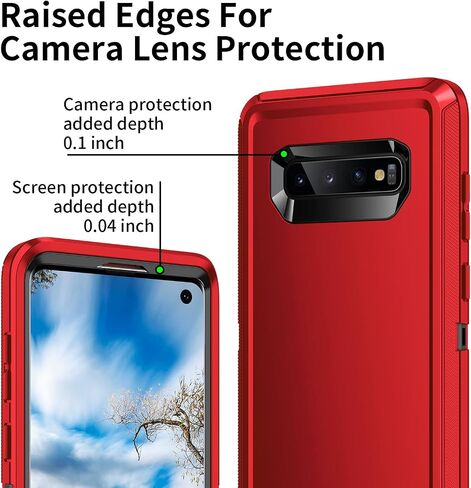 for Galaxy S10 Case,Heavy Duty Shockproof Dust/Drop Poof 3 Layers Full Bady Protection Rugged Cover for Galaxy S10 6.1 inch,Turquoise in Saudi Arabia
