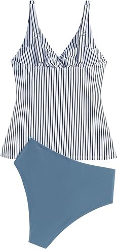 ZAFUL المرأة Tankini المايوه تويست الجبهة البطن التحكم عالية الخصر بيكيني مجموعات قطعتين الاستحمام الدعاوى in Saudi Arabia