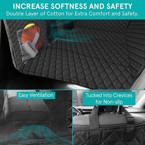 غطاء مقعد سيارة للكلاب من جوروماجيك للمقعد الخلفي، مع قاعدة صلبة لشاحنة الدفع الرباعي، وقاعدة قابلة للطي للحيوانات الأليفة تيلسا، وغطاء مقعد سيارة للكلاب مع حزام مقعد لشاحنة الدفع الرباعي، وواقي مقعد سيارة للكلاب in Kuwait