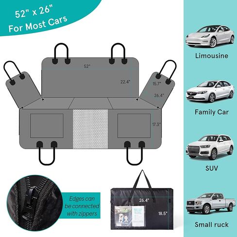 غطاء مقعد سيارة للكلاب من جوروماجيك للمقعد الخلفي، مع قاعدة صلبة لشاحنة الدفع الرباعي، وقاعدة قابلة للطي للحيوانات الأليفة تيلسا، وغطاء مقعد سيارة للكلاب مع حزام مقعد لشاحنة الدفع الرباعي، وواقي مقعد سيارة للكلاب in Kuwait