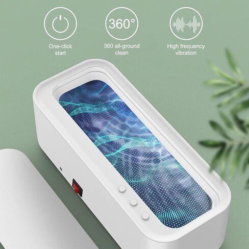 آلة تنظيف النظارات، منظف مجوهرات قابل للدوران 45 كيلو هرتز 360 درجة مع USB للحد من الضوضاء، منظف نظارات مجوهرات محمول لتنظيف النظارات الإلكترونية وحلقات الساعة وحافظ على أسنان نظيفة in Saudi Arabia