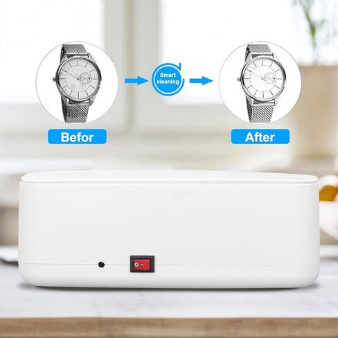 آلة تنظيف النظارات، منظف مجوهرات قابل للدوران 45 كيلو هرتز 360 درجة مع USB للحد من الضوضاء، منظف نظارات مجوهرات محمول لتنظيف النظارات الإلكترونية وحلقات الساعة وحافظ على أسنان نظيفة in Saudi Arabia